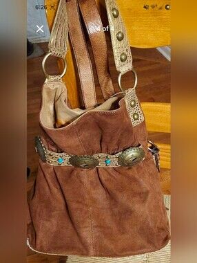 Kathy Van ZEELAND Suede Bag with Concho Belt